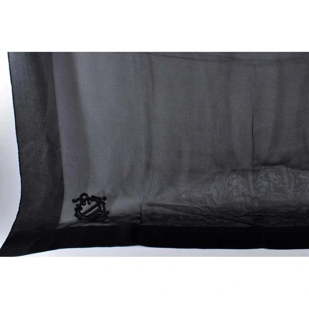 Christian Dior Scarf Bandana Silk 100% Black 88×88cm (35inches)Authentic